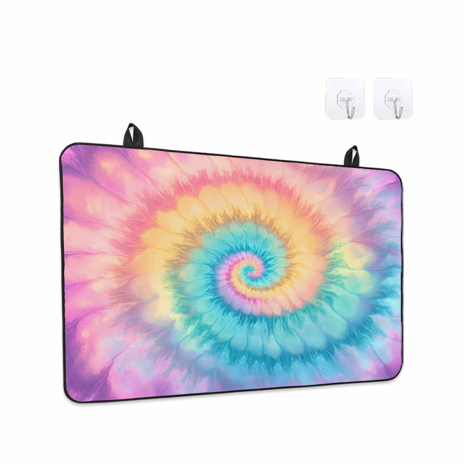 Colorful Tie Dye Stove Top Cover for Electric Stove, Heat-proof & Non Slip Glass Top Stove Cover Protector, Rainbow Ombre Abstract Pattern Art Kitchen Flat Cooktop Rubber Mat 24x21 Inches