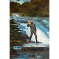 thumbnail image 2 of Homer, Winslow 11x14 Black Ornate Wood Framed with Double Matting Museum Art Print Titled - Fishing The Falls, 2 of 4