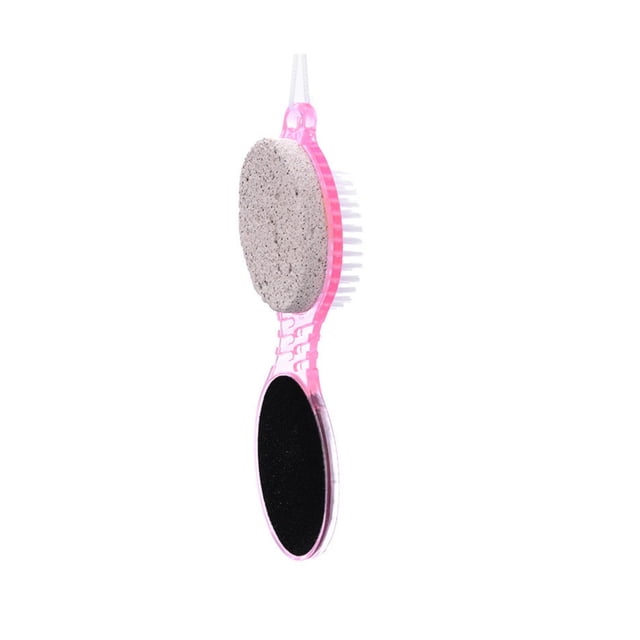Cepillo de piedra pómez 4 en 1 para el cuidado de los pies, con mango de plástico para exfoliar la piel muerta de pies, codos y rodillas
