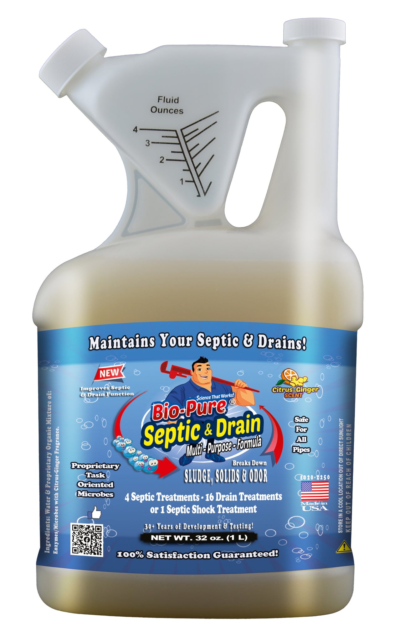 Bio Pure Septic & Drain + RV Restore & Maintain 32 oz. 4 Septic Tank Treatments