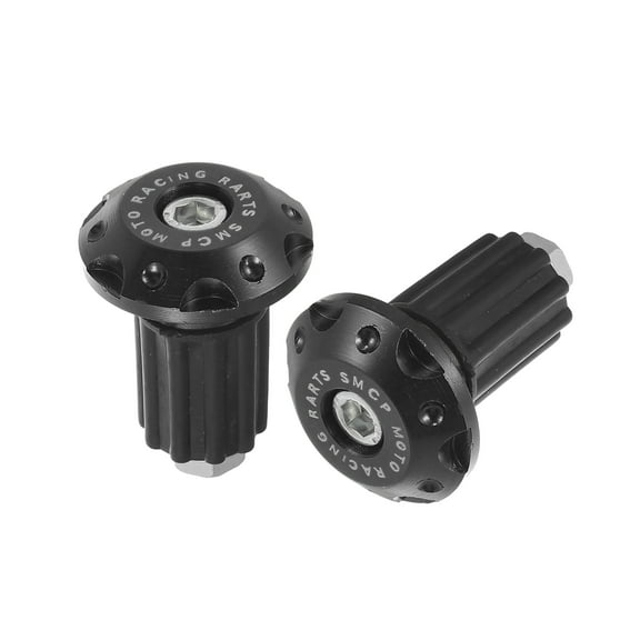 Unique Bargains 7/8" 22mm Motorcycle Hand Grips Handlebar End Slider Caps Plugs Aluminum Alloy Black 1 Pair