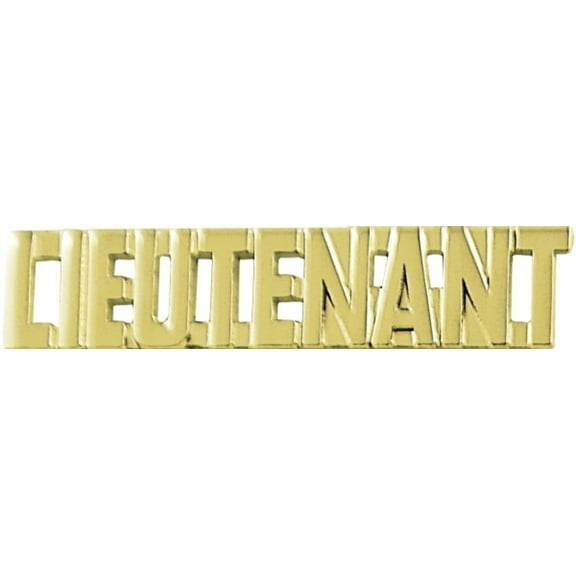 Hero's Pride LIEUTENANT Die Struck Letters, Gold Finish, 3/8" High, Pair with Clutch Backs