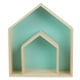 thumbnail image 5 of 2 estantes de almacenamiento de pared organizadores con forma de casa suministros decoración del hogar para Verde, 5 of 9