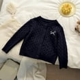 thumbnail image 5 of enyan Girls Cable Knit Sweater Cardigans Toddler Kids School Uniform Long Sleeve Button Down Fall Jackets for Girl(Navy,3-4 Years), 5 of 5