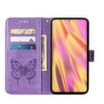 thumbnail image 5 of SaniMore Case for Samsung Galaxy S23 Ultra (6.1" 2023), PU Leather Full-body Protective Cover with Luxury Embossed Butterfly [Wrist Strap & Card Slots & Flip Kickstand] Stylish Wallet Case,Lightpurple, 5 of 5