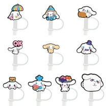 10Pcs Cinnamoroll Straw Cover Cap for Stanley Cup 40oz/30oz Tumbler, 10mm Reusable Cute Drinking Straw Topper Accessories, Portable Protector Plugs Decorations Gifts for Kids Party Favors