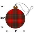 thumbnail image 6 of Plaid Red Gray Grey Pattern Wood Christmas Tree Holiday Ornament, 6 of 6