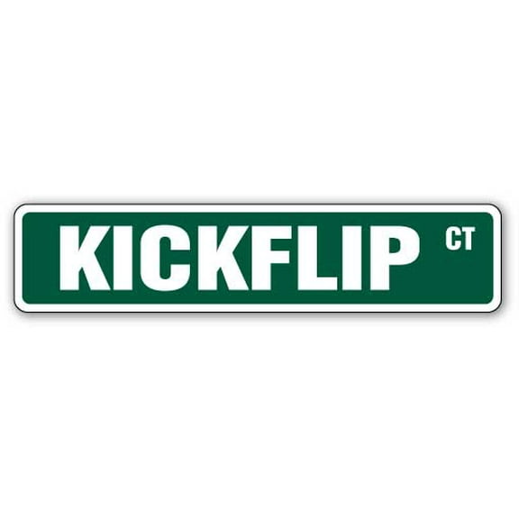 KICKFLIP Street Sign skateboard trick video skate skateboarding | Indoor/Outdoor |  36" Wide