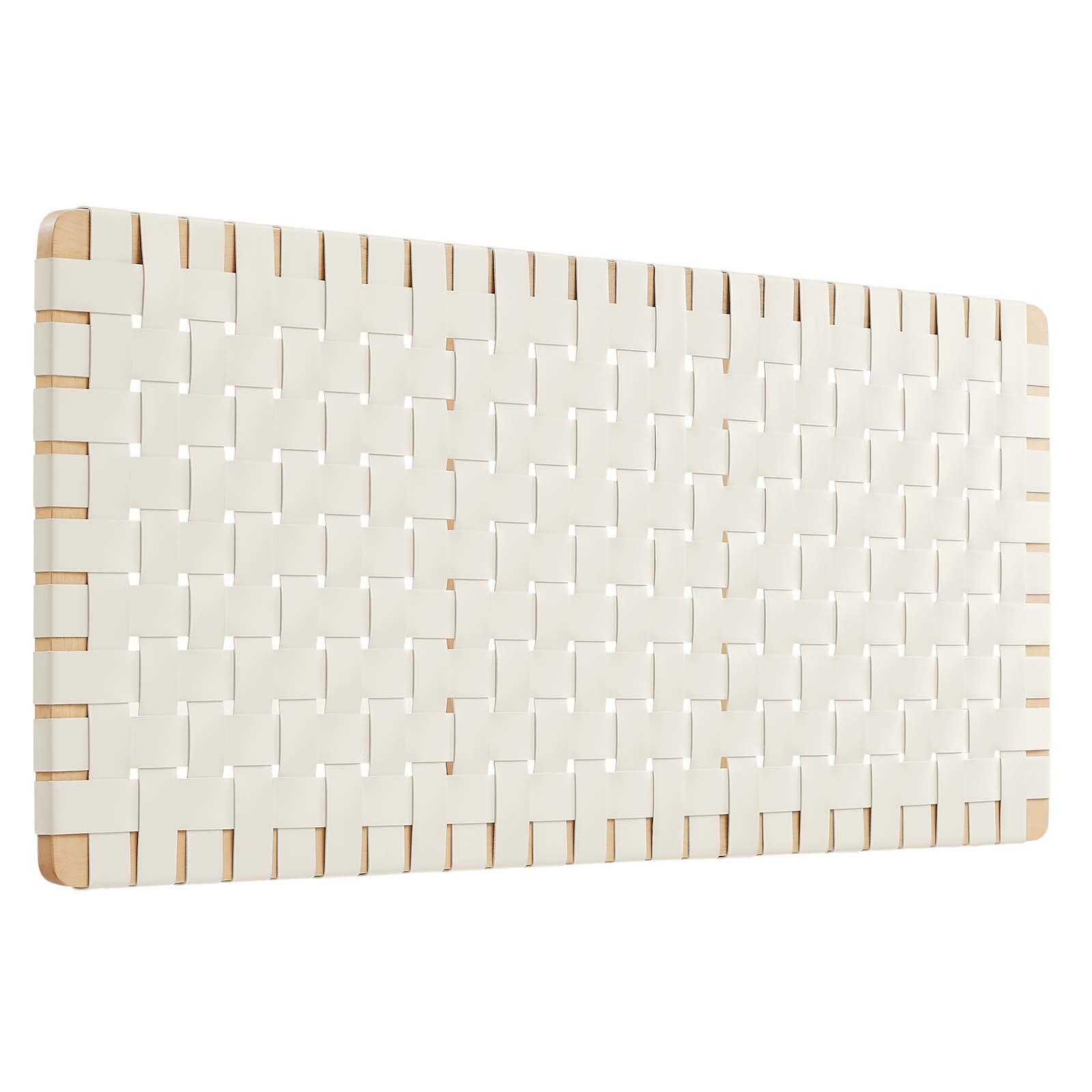 Sparta Weave Vegan Leather Full Headboard in Natural Beige