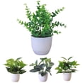thumbnail image 1 of Zhaomeidaxi Mall Faux Eucalyptus Plants Potted, Artificial Plants in Pot Fake Green Plant Bonsai with Pot for Office, Home, Kitchen, Table Indoor Decor, 1 of 4