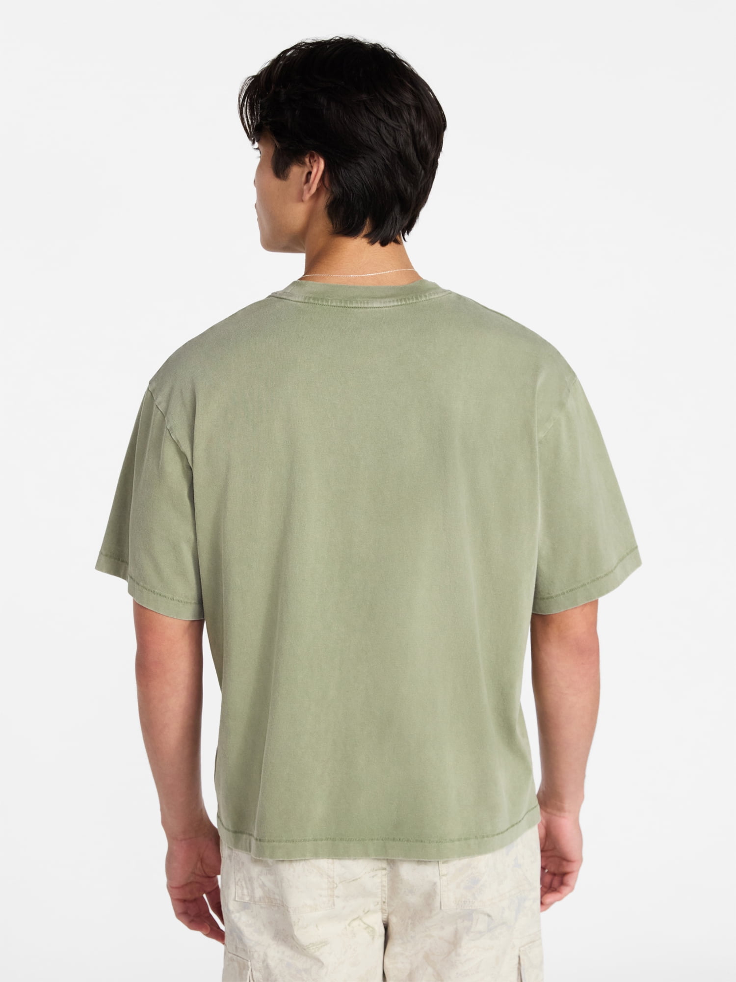 No Boundaries Boxy Fit Heavyweight Tee Shirt with Short Sleeves, Men's Sizes XS-4XLT