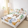 thumbnail image 4 of Feelyou Teens Western Camel Queen Sheet Sets, Cartoon Zoo Animal Flat Sheet, Kawaii Giraffe Zebra Queen Fitted Sheet, Ultra Soft Bedroom Decor, 4 Pieces, 4 of 7