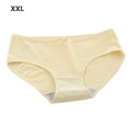 thumbnail image 3 of Ropa interior de mujer Calzoncillos de algodón transpirable Bragas de cintura media sin costuras de color sólido, Beige, XXL 3 piezas kenally AP001143-20B*3, 3 of 7