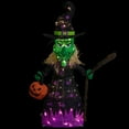 thumbnail image 6 of Northlight LED Lighted Witch with Broom Outdoor Halloween Decoration - 39"  - Clear Lights, 6 of 6
