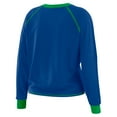 thumbnail image 3 of Women's WEAR by Erin Andrews Royal/Neon Green Seattle Seahawks Plus Size Tie-Front Long Sleeve Top, 3 of 4