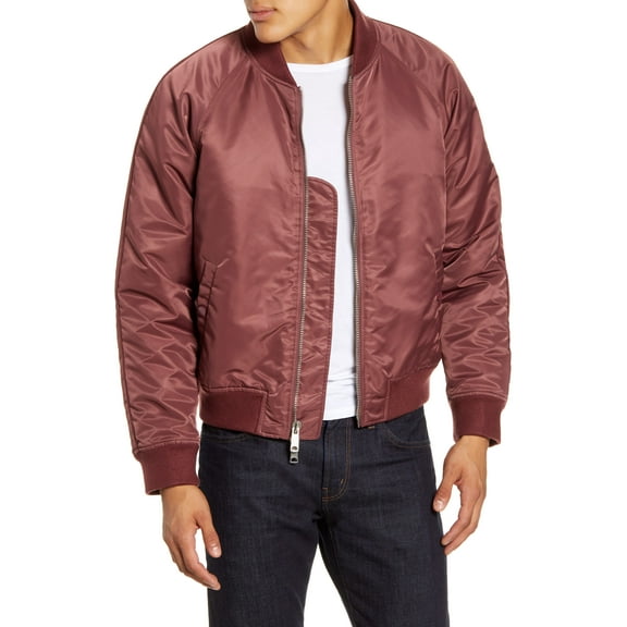 Frame DARK RED Classic Nylon Bomber Jacket, US Medium