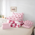 thumbnail image 6 of Erosebridal Pink Bowknot Kids 7-Piece Twin Bedding Sets,Red Cherries Romantic Hearts Print Bedding Comforter Set For Girls,Reversible pink, 6 of 7