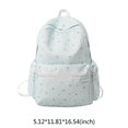 thumbnail image 2 of Floral School Backpack with Zippered Side Pocket, Multi-pocket Schoolbag, Waterproof Bookbag for Women College (Light Blue), 2 of 6
