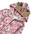 thumbnail image 5 of Odeerbi Christmas Onesie Pajamas for Family Holiday Sleep Jumpsuit Long Sleeve Family Christmas Pajamas Matching Sets Baby Fashion Lattice Print Plush Jumpsuit Sleepwear PJs Set Pink, 5 of 5
