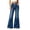 Blue-a, variant on Vivianyo HD Women's Drawstring Elastic Waist Wide Leg Jeans, Pull-On Casual Denim Pants with Pockets, Women's Dark Blue, Sizes S-2XL