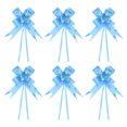 thumbnail image 1 of Unique Bargains 3.3inch Pull Bows Gift Wrapping Pull Bow Heart Pattern Baskets Present Bows Ribbon Light Blue 100 Pcs, 1 of 6