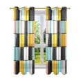 thumbnail image 7 of Yayeee Window Curtains Light Filtering 63"x42" Grommet Panel Pair Home Living Room Decor, Yellow Checkered Pattern, 7 of 7