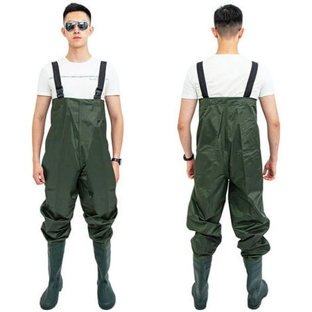 Fishing shoes fishing waders for men and women hunting waders waist with green waterproof boots - size 43