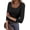 Black, variant on Womens 3/4 Sleeve Scoop Neck Tops Ribbed Knit Slim Fitted Casual Basic Tee Shirts 2026 Fall Trendy Going Out T-Shirt Grey Blue Medium