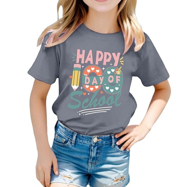 TZEWGL T-Shirts pour Fille Garçon Imprimé Col Rond Manches Courtes Vêtements pour Enfants Taille 3-4T