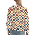 thumbnail image 7 of Kdxio Floral Checkerboard Print Womens Oversized Hoodies Sweatshirts Hooded Pullover Tops Sweaters Casual-Medium, 7 of 7