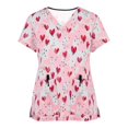 thumbnail image 1 of Pntutb Blusa de manga corta con cuello en V para mujer Uniforme de trabajo Blusa con estampado de dibujos animados Pntutb Pntutb-1614, 1 of 3