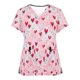 thumbnail image 1 of Puntoco Blusa de manga corta con cuello en V para mujer Uniforme de trabajo Blusa con estampado de dibujos animados Puntoco Puntoco-1613, 1 of 3