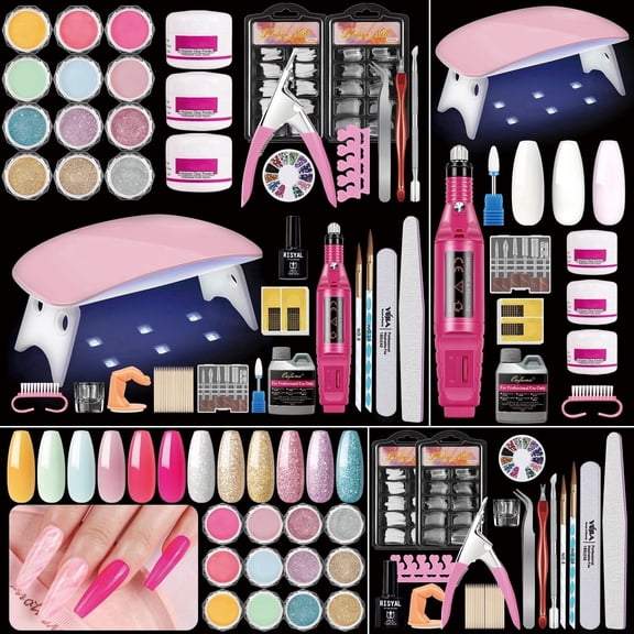 Acrylic Nail Kit for Beginners with Everything Nails Kit Acrylic Set with Drill and U V Light Professional Glitter Powder Decora