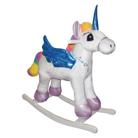 Crystal Rocking Horse Figurine - Charm Company Rainbow Pegacorn Rocking Horse with Sound