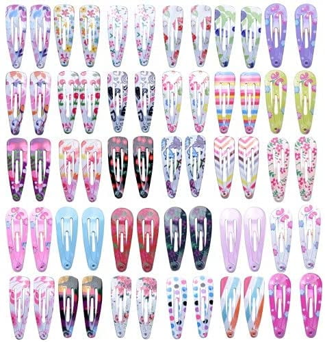 100 Hair Clips for Girls Non Slip Metal Snap Cute Candy Colours High Quality 