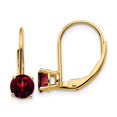 thumbnail image 1 of 14K Yellow Gold Earring Drop & Dangle Women'S Garnet Round Red 16 mm 5, 1 of 2