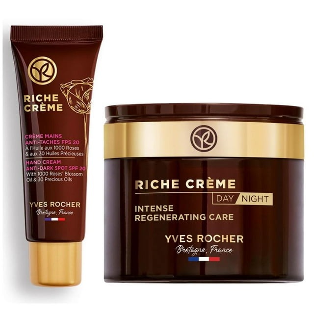 Set de Crema Yves Rocher Riche Crème Antimanchas Nutri Regeneradora FPS 20 y Crema Facial Día Noche