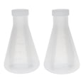 thumbnail image 3 of 2 piezas matraz de plástico científico matraz Erlenmeyer suministro de investigación de laboratorio, 3 of 9