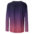 thumbnail image 5 of Pompotops Femmes Mode Casual Col Rond Manches 3/4 Imprimé Chemisier Chemisier Décolleté, 5 of 5
