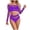 Purple, variant on JSGEK Women Off Shoulder Long Sleeve Fishnet Crop Top and High Waist Bottom Set Sheer Fabric Lingerie for Nightclub Wear Pink Free Size