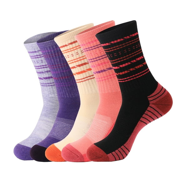 Behome 5 Pairs Woman Winter Socks, Thick Warm Walking Hiking Socks for Ladies, Thermal Thick Wool Socks for Woman