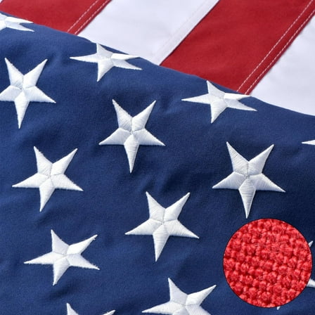 American Flags for Outside 4x6 FT-Spun Polyester US Flag with Embroidered Stars, Brass Grommets - All Weather USA Flag for Outdoor Use