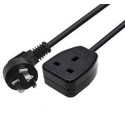 Toptekits AU Australia 3 Pin Male to UK British Standard Female Socket Cord Cable,CN 3-Pin to UK 3Pin Female Socket,13A/250V (AU to UK 180cm/6ft)