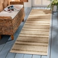 thumbnail image 2 of Safavieh Courtyard Caroline Striped Indoor/Outdoor Runner Rug, Brown/Bone, 2'3" x 8', 2 of 12