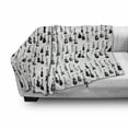 thumbnail image 3 of Music Soft Flannel Fleece Throw Blanket, Monochrome Strings Various Types Acoustic and Electronic Guitar Cello Violin, Cozy Plush for Indoor and Outdoor Use, 50" x 70", Black White Grey, by Ambesonne, 3 of 6