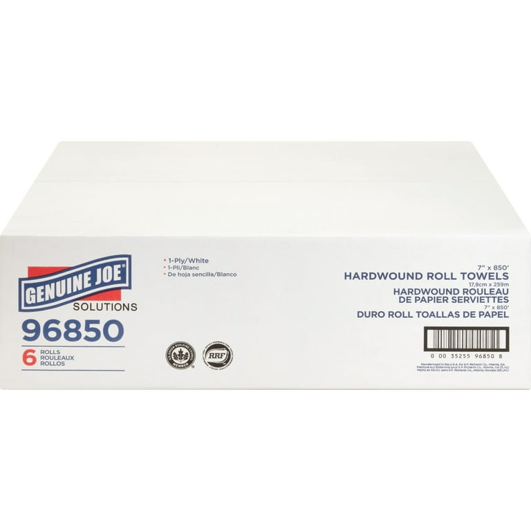 Genuine Joe Solutions Hardwound Paper Towels - 1 Ply - 7 Genuine Joe Solutions Hardwound Paper Towels - 1 Ply - 7