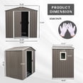 thumbnail image 4 of 6ft x 5ft Gray Metal Storage Shed with Window & Foundation - Durable Iron Outdoor Shed for Patio, Backyard, Garden & Entryway - Secure Lock & Easy Assembly, 4 of 10
