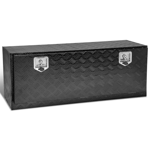 DNA Motoring 47"x18"x18" Aluminum Pickup Truck Trailer Trunk Bed Tool Storage Box w/ Top Handle Black