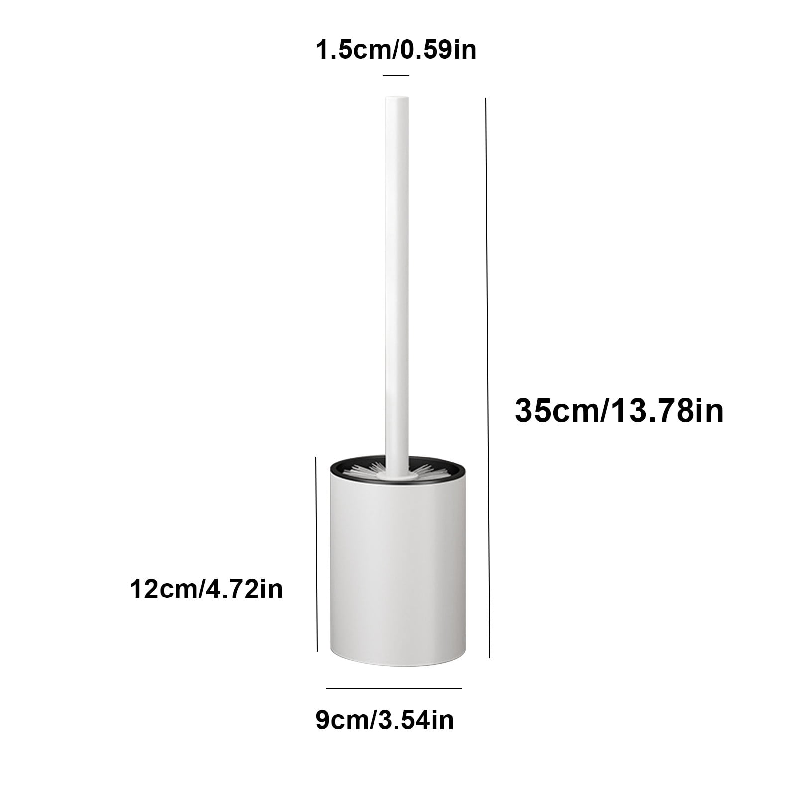 JilgTeok 3 Packs Toilet Brush and Holder Set with Stainless Steel Heavy Duty Base Modern Compact Toilet Cleaner Brush with Long Handle Bristles for Bathroom Toilet Deep Cleaning