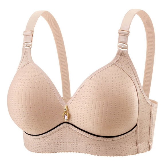 Njagoc3 Wireless Bras for Women Plus Size Breathable Gathered Non Magnetic Thin Cup Everyday Support Bra